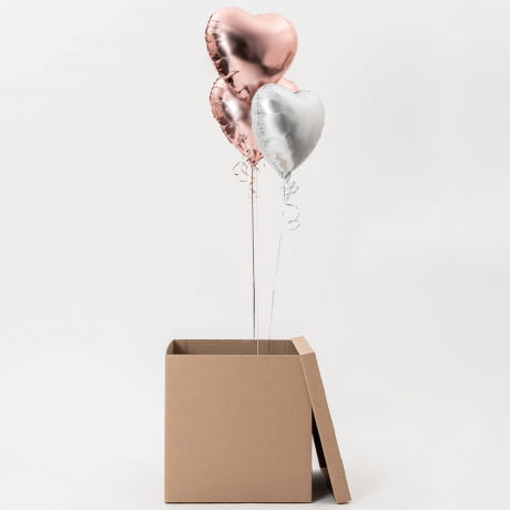 Balon z helem w pudeku + personalizowana kartka UPOMINEK DLA UKOCHANEJ prezent na walentynki dla niej