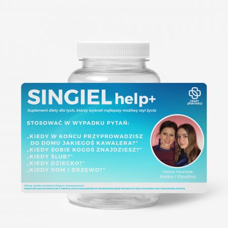 Buteleczka na cukierki z personalizowan� etykiet� PREZENT DLA SINGIELKI prezent dla przyjaci�ki