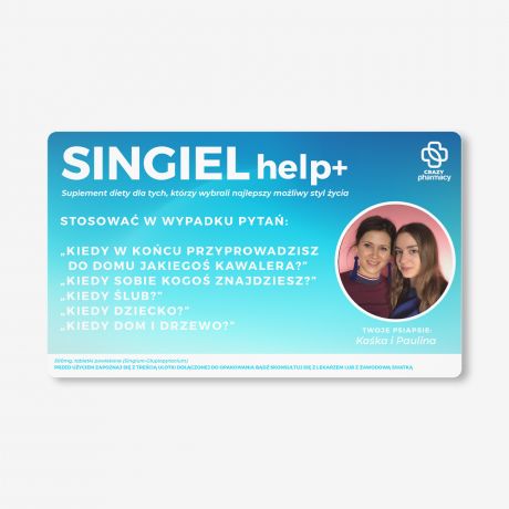 Buteleczka na cukierki z personalizowan� etykiet� PREZENT DLA SINGIELKI prezent dla przyjaci�ki