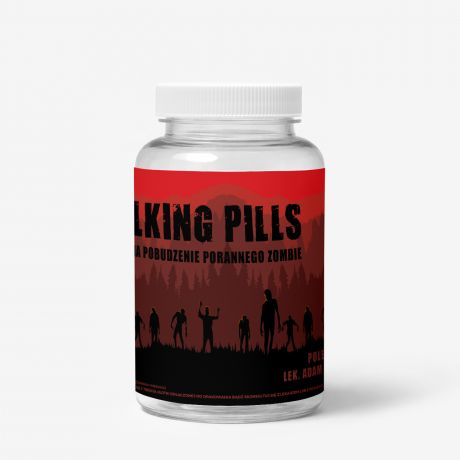 Buteleczka na cukierki z personalizowan� etykiet� w klimacie apokalipsy zombie cukierki mi�towe