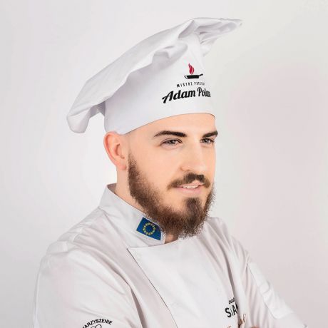Czapka kucharska dla niego MISTRZ PATELNI