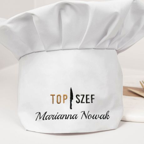 Czapka kucharska TOP SZEF prezent dla szefa kuchni