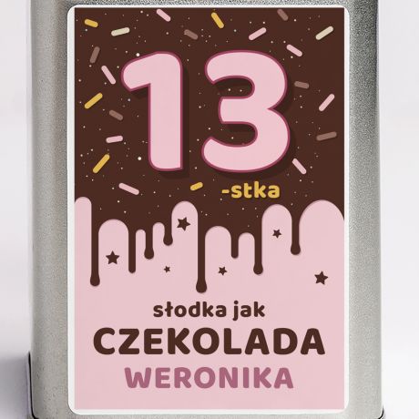 Personalizowana czekolada pitna PREZENT DLA 13 LATKI