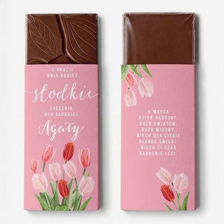 Czekolada na Dzie� Kobiet TULIPANY czekoladka na dzie� kobiet upominek na dzie� kobiet prezent na dzie� kobiet
