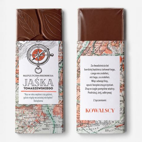Czekolada personalizowana MAPA prezent dla podr�nika