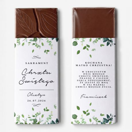 Czekolada z dedykacj� PODZI�KOWANIE DLA CHRZESTNEJ od dziecka