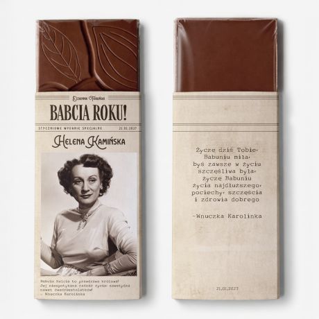 Czekolada ze zdj�ciem gazeta UPOMINEK NA DZIE� BABCI