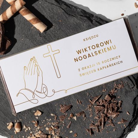 Czekolada ze zoceniem UPOMINEK DLA KSIDZA prezent dla ksidza personalizowana czekolada prezent religijny