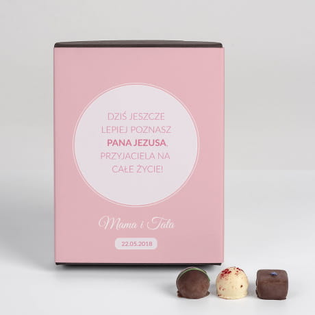 Czekoladki personalizowane PREZENT NA PIERWSZ KOMUNI WIT dla dziewczynki