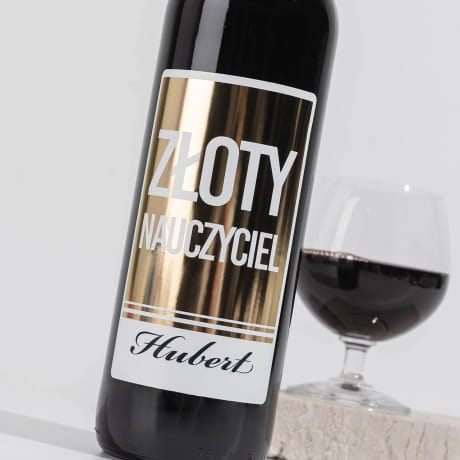 Wino dla nauczyciela ZOTY NAUCZYCIEL prezent dla nauczyciela prezent na Dzie Nauczyciela