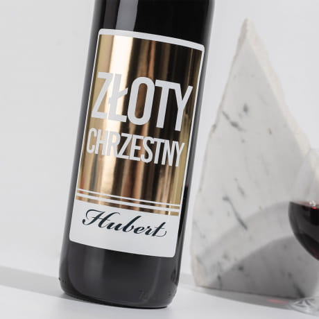 Wino personalizowane PREZENT DLA CHRZESTNEGO
