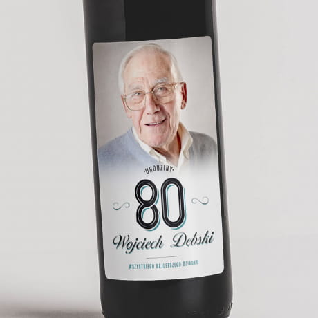 Czerwone wino alkoholowe PREZENT NA 80 URODZINY wino na prezent prezent dla dziadka na 80 urodziny