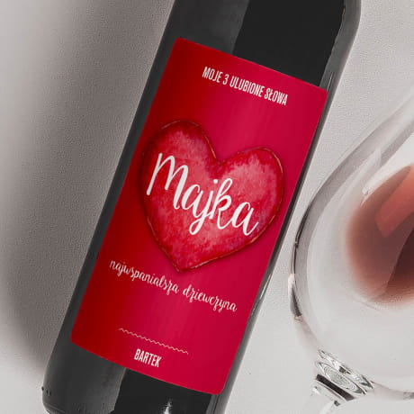 Czerwone wino na Walentynki wino na prezent prezent na Walentynki prezent na rocznic lubu