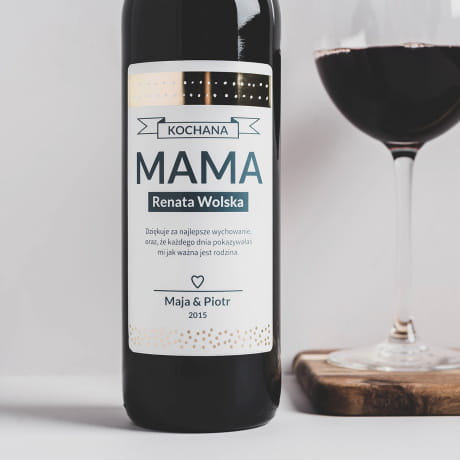 Personalizowane wino w skrzynce PODZIĘKOWANIE DLA MAMY