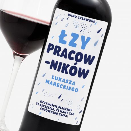 Czerwone wino ZY PRACOWNIKW mieszny prezent dla szefa