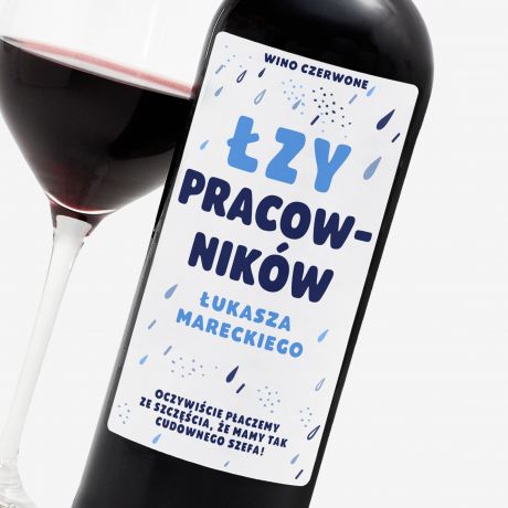 Czerwone wino ZY PRACOWNIKW mieszny prezent dla szefa alkohol na prezent wino czerwone wino na prezent