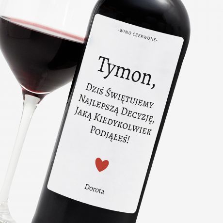 Czerwone wino dla ma na rocznic lubu NAJLEPSZA DECYZJA