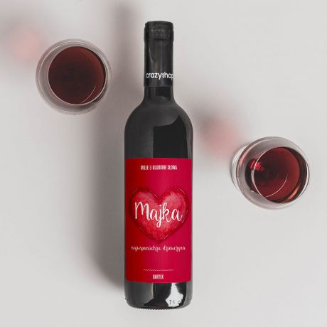 Czerwone wino na Walentynki wino na prezent prezent na Walentynki prezent na rocznic lubu