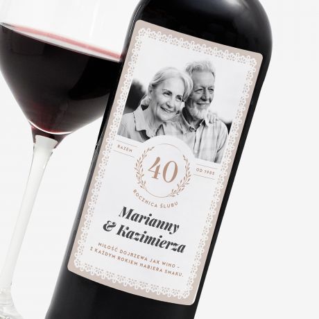 Czerwone wino z personalizowan etykiet PREZENT NA ROCZNIC LUBU