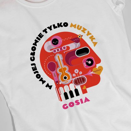 Damska koszulka MUZYKA W MOJEJ GŁOWIE - XL