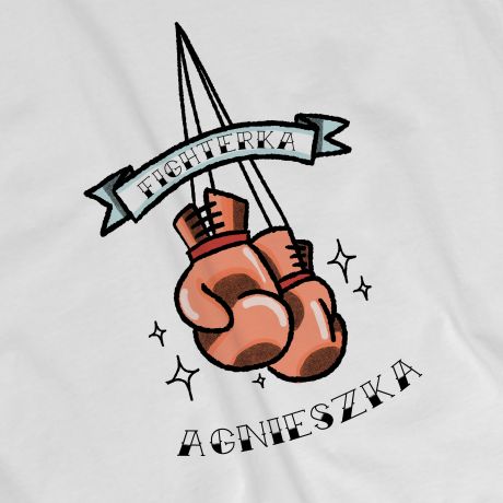 Damska koszulka z nadrukiem PREZENT DLA DZIEWCZYNY Z CHARAKTEREM - M koszulka bokserska prezent dla boksera