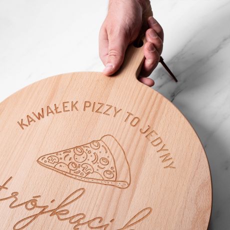 Deska drewniana do pizzy TRJKCIK mieszny prezent dla faceta