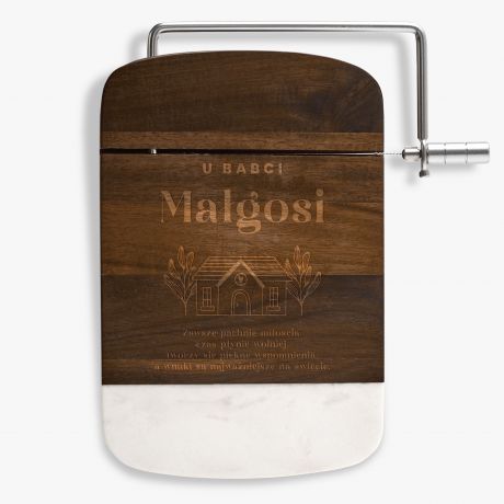 Grawerowana deska z krajalnic� do sera na DZIE� BABCI prezent dla babci prezent na Dzie� Babci