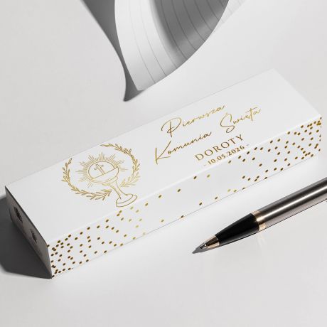 Elegancki D�UGOPIS NA KOMUNI� w poz�acanej obwolucie d�ugopis na komuni� prezent na komuni� elegancki d�ugopis