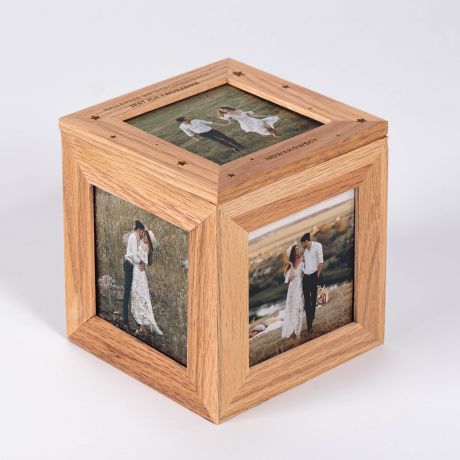 Drewniana szkatułka grawerowana GWIAZDKI prezent ślubny