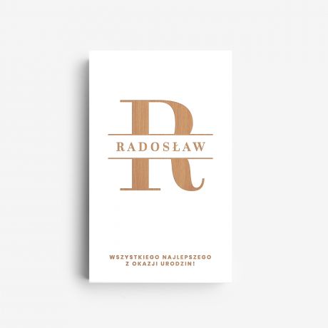 Drewniane pude�ko na pieni�dze MONOGRAM prezent urodzinowy