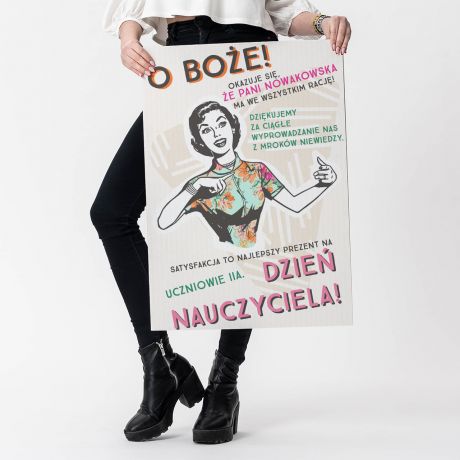 Du�a kartka DLA NAUCZYCIELKI personalizowany prezent na Dzie� Nauczyciela