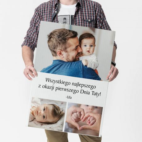 Du�a kartka dla taty ze zdj�ciami PIERWSZY DZIE� TATY  prezent dla taty prezent na Dzie� Taty Dzie� Ojca
