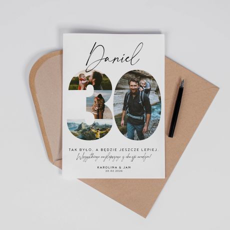 Dua kartka na 30 URODZINY ze zdjciem A4