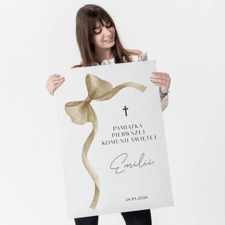 Du�a kartka na komuni� dla dziewczynki KOKARDKA pami�tki na komuni� dla dziewczynki, pami�tki komunijne