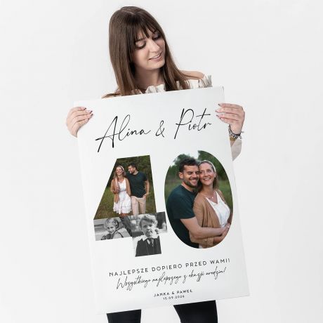 Du�a kartka personalizowana prezent na 40 URODZINY DLA PARY