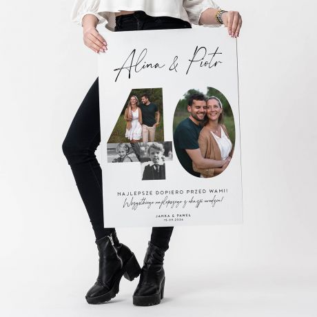 Du�a kartka personalizowana prezent na 40 URODZINY DLA PARY