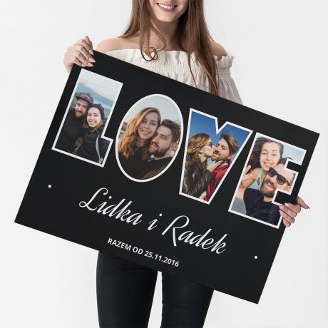 Du�a kartka ze zdj�ciami LOVE kartka na walentynki