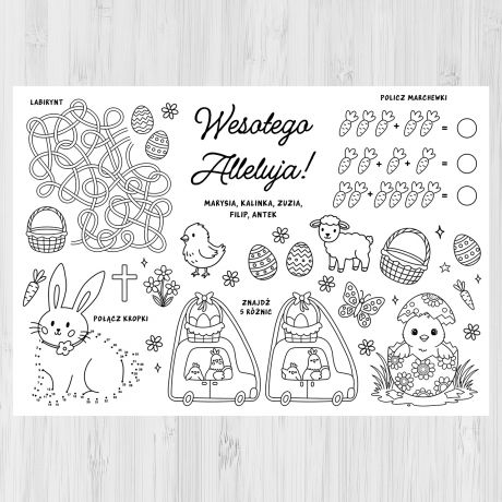 Du�a KOLOROWANKA WIELKANOCNA personalizowana du�a kolorowanka dla dzieci personalizowana kolorowanka