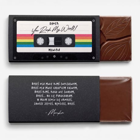 Du�a personalizowana czekolada KASETA upominek dla ukochanego