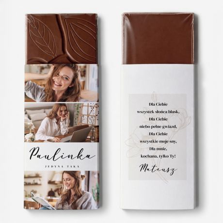 Du�a personalizowana czekolada na Dzie� Kobiet JEDYNA upominek na dzie� kobiet prezent na dzie� kobiet