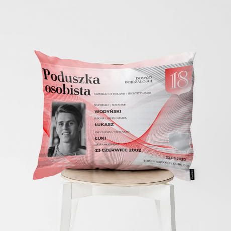 Poduszka DOWD OSOBISTY prezent na 18 urodziny poduszka na 18 urodziny pamitka na 18 urodziny