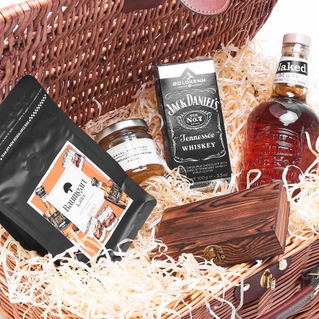 Duy KOSZ PREZENTOWY z alkoholem whisky kosz prezentowy z whisky prezent dla konesera whisky
