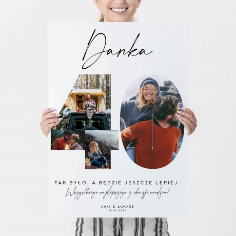 Duy plakat ze zdjciami PREZENT NA 40 URODZINY