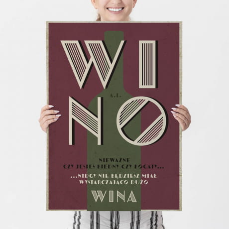 Plakat WINO prezent dla konesera wina