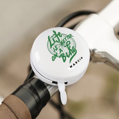Personalizowany dzwonek na rower LIFE IS BETTER ON A BIKE