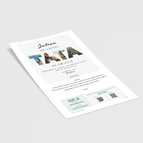 E-voucher na wydarzenie kulturalne Adria Art PREZENT DLA TATY na kwot 500 z voucher na prezent
