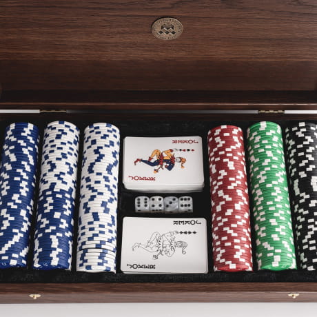 Ekskluzywny zestaw do pokera w drewnianej walizce