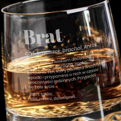 Elegancka szklanka do whisky DEFINICJA grawer dla brata