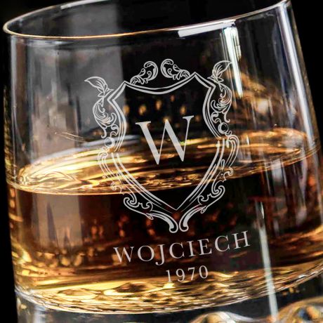 Elegancka szklanka do whisky KRLEWSKI ROCZNIK prezent dla mczyzny szklanka do whisky z grawerem