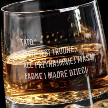 Szklanka do whisky dla taty YCIE JEST TRUDNE mieszny prezent na Dzie Ojca